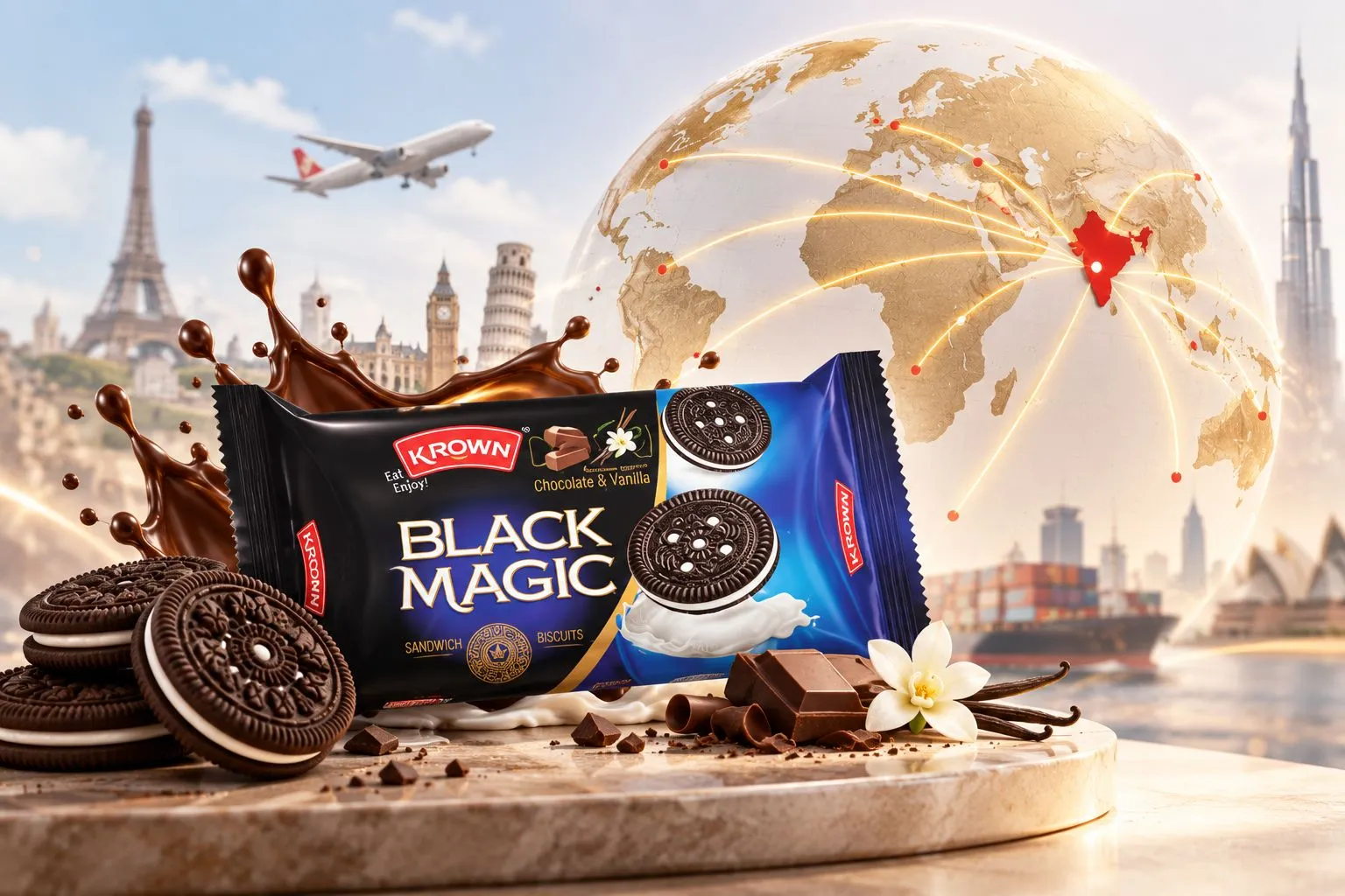 Krown Biscuits global presence and exports